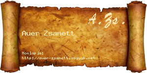 Auer Zsanett névjegykártya